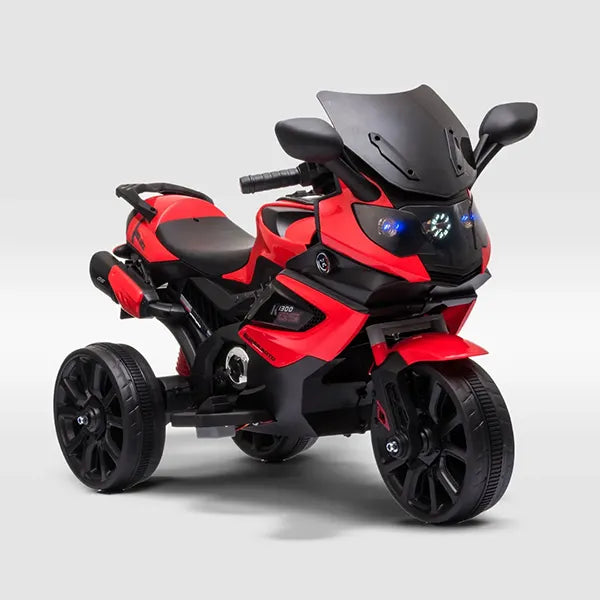 Moto eléctrica de juguete para niños con diseño deportivo y carga USB