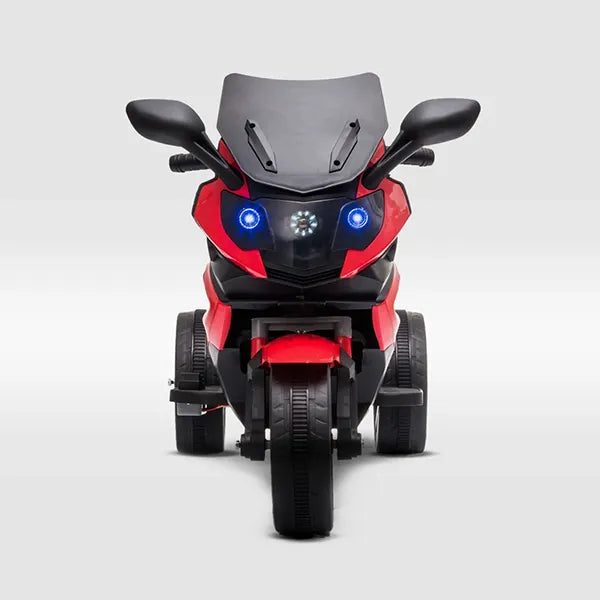 Moto eléctrica de juguete para niños con diseño deportivo y carga USB