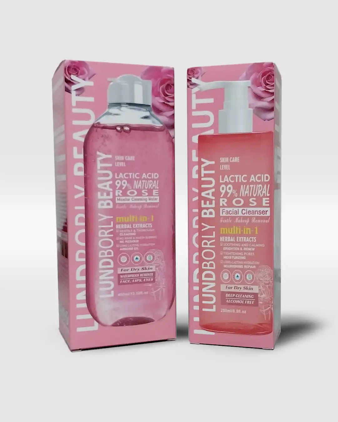 Limpiador facial y agua micelar de rosa