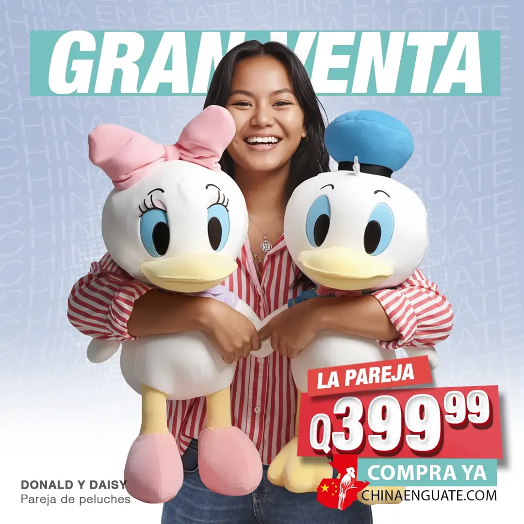 Hermosa pareja de peluches de pato Donald y Daisy